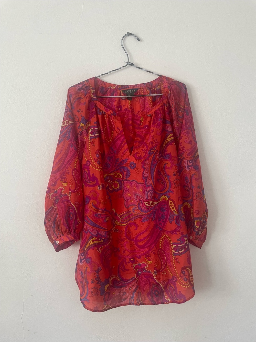 Ralph Lauren Paisley Silk Tunic Shirt